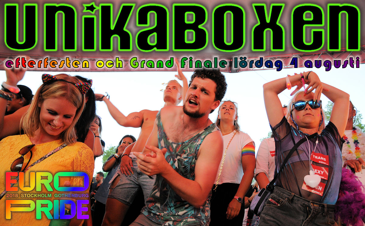 UNIKABOXEN avslutar Europride Stockholm 2018 i Pride Park
